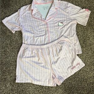 Hello Kitty Light Pink Striped Sleepwear Set